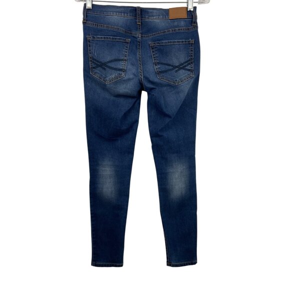 Aeropostale Women's Jeans Size 2 Regular Blue Distressed Skinny Denim Tapered - Picture 2 of 8